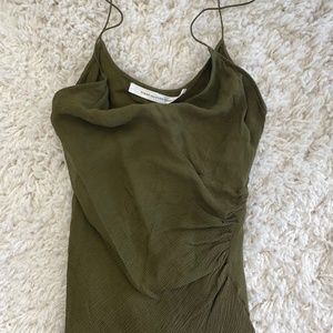 Diane von Furstenberg Silk Top (XS), Olive